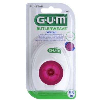 GUM Fil Dentaire 1155 Fine Floss Ciré - Espaces Etroits 55m GUM Fil Dentaire 1155 Fine Floss Ciré - Espaces Etroits 55m