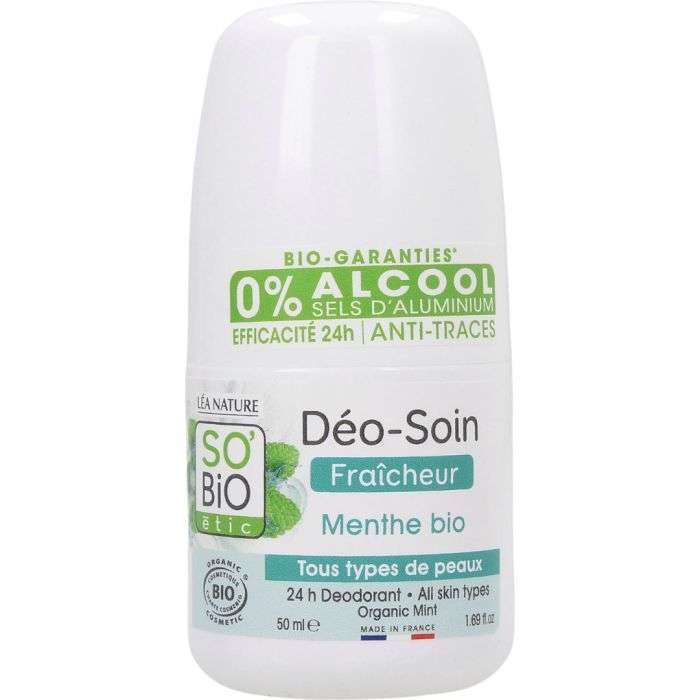 SO BIO DEO SOIN FRAICHEUR MENTHE BIO TOUS TYPES DE PEAUX 50 ML SO BIO DEO SOIN FRAICHEUR MENTHE BIO TOUS TYPES DE PEAUX 50 ML