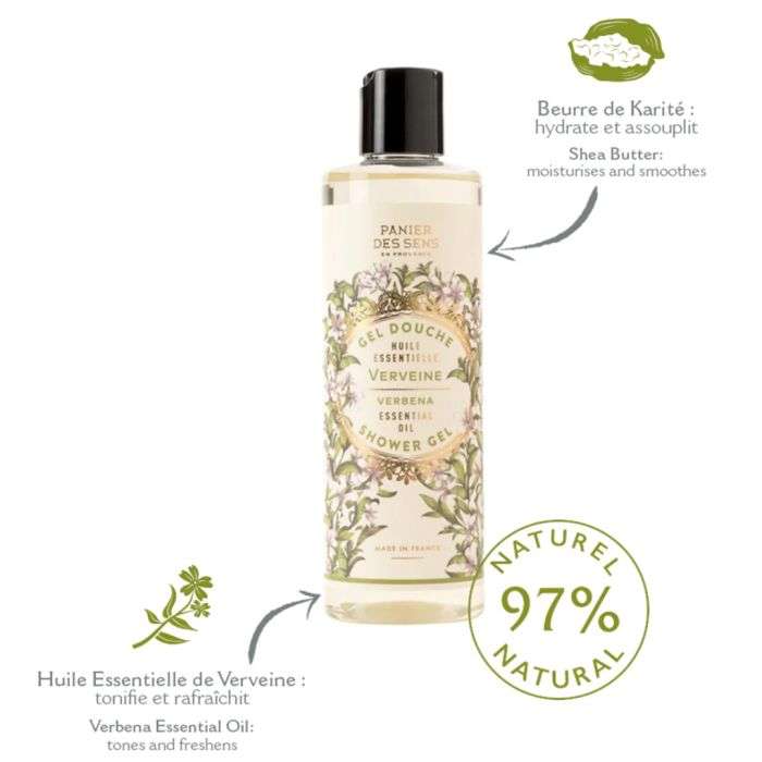 PANIER DES SENS GEL DOUCHE HUILE ESSENTIELLE VERVEINE 250 ML PANIER DES SENS GEL DOUCHE HUILE ESSENTIELLE VERVEINE 250 ML