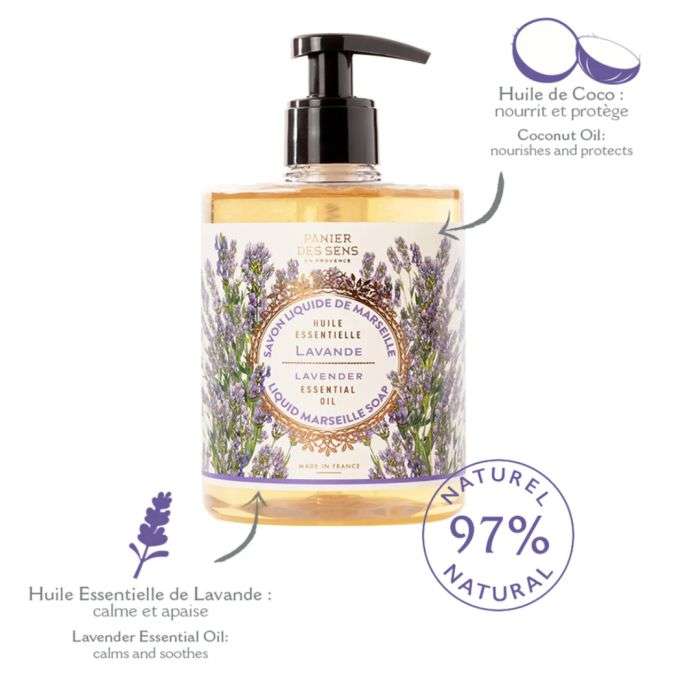 PANIER DES SENS SAVON LIQUIDE DE MARSEILLE LAVANDE 500 ML PANIER DES SENS SAVON LIQUIDE DE MARSEILLE LAVANDE 500 ML