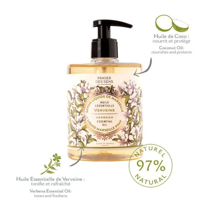 PANIER DES SENS SAVON LIQUIDE DE MARSEILLE VERVEINE 500 ML PANIER DES SENS SAVON LIQUIDE DE MARSEILLE VERVEINE 500 ML