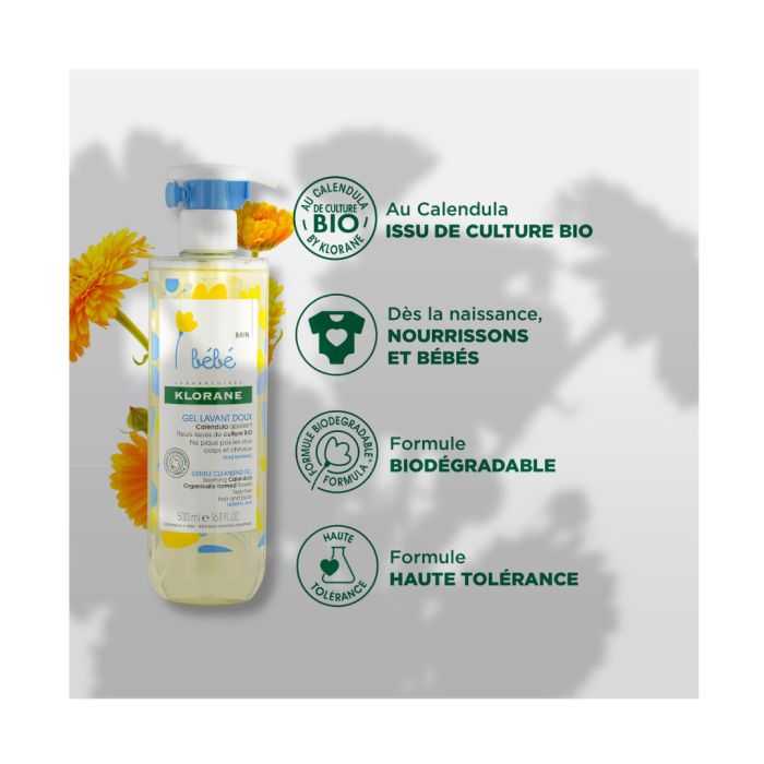 KLORANE BEBE GEL LAVANT DOUX AU CALENDULA 500 ml KLORANE BEBE GEL LAVANT DOUX AU CALENDULA 500 ml