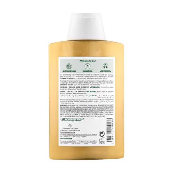 KLORANE BEURRE DE MANGUE SHAMPOOING TRAITANT NUTRITIF 200ML KLORANE BEURRE DE MANGUE SHAMPOOING TRAITANT NUTRITIF 200ML