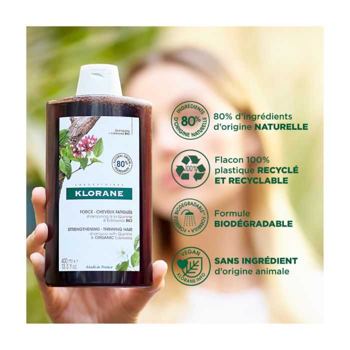 KLORANE SHAMPOING A LA QUININE&EDELWISS BIO 400ML KLORANE SHAMPOING A LA QUININE&EDELWISS BIO 400ML