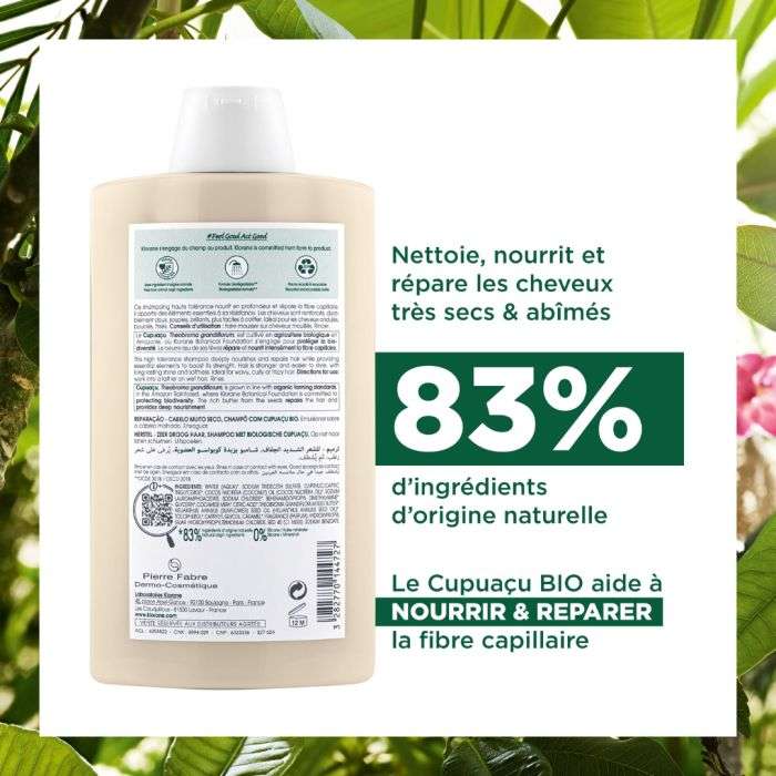 KLORANE SHAMPOING AU CUPUACU BIO 400ml KLORANE SHAMPOING AU CUPUACU BIO 400ml