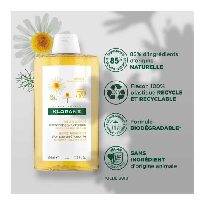 KLORANE Shampooing à la Camomille Blondissant et Illuminateur - 200 ml KLORANE Shampooing à la Camomille Blondissant et Illuminateur - 200 ml
