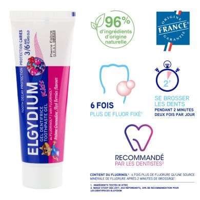 ELGYDIUM DENTIFRICE ENFANTS GRENADINE 3-6 ANS 50 ML ELGYDIUM DENTIFRICE ENFANTS GRENADINE 3-6 ANS 50 ML