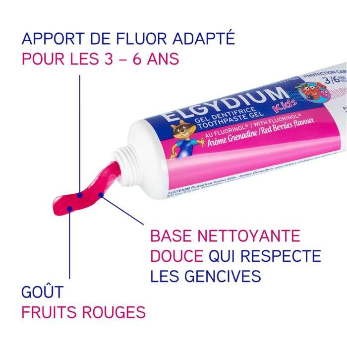 ELGYDIUM DENTIFRICE ENFANTS GRENADINE 3-6 ANS 50 ML ELGYDIUM DENTIFRICE ENFANTS GRENADINE 3-6 ANS 50 ML