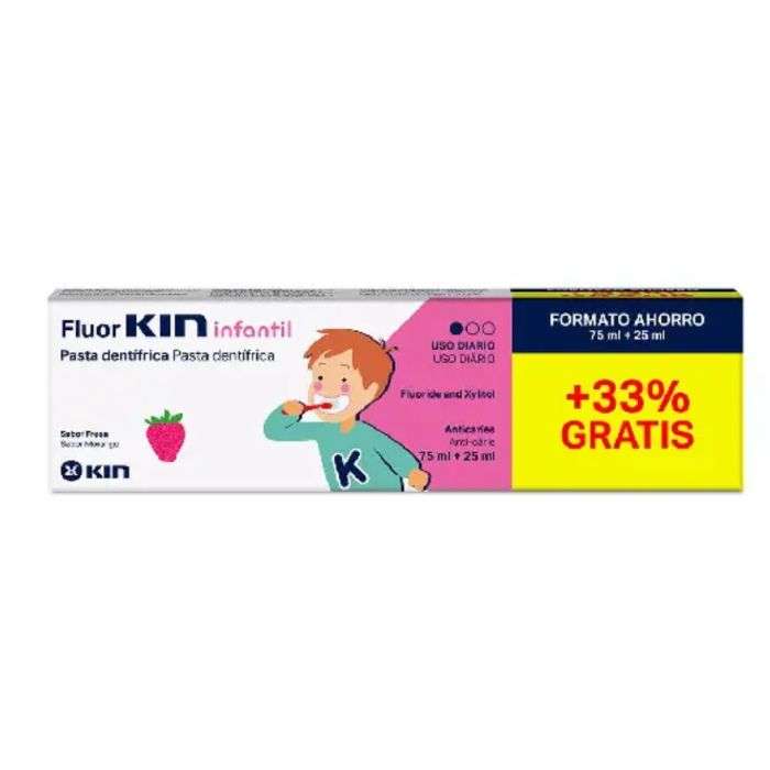 KIN DENTIFRICE FLUOR ENFANT FRAISE 75ML+25 ML KIN DENTIFRICE FLUOR ENFANT FRAISE 75ML+25 ML