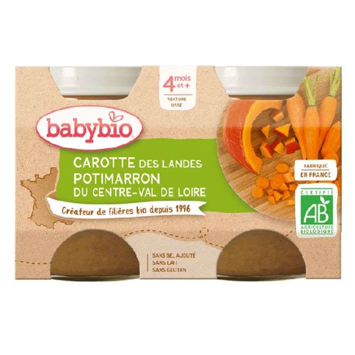 BABYBIO CAROTTE DES LANDES POTIMARRON DU CENTRE VAL DE LOIRE 4 MOIS + BABYBIO CAROTTE DES LANDES POTIMARRON DU CENTRE VAL DE LOIRE 4 MOIS +