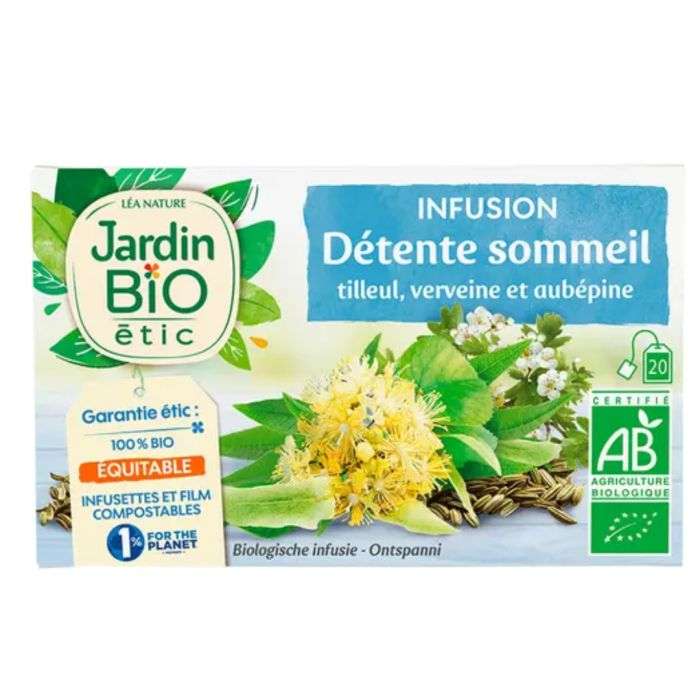 JARDIN BIO INFUSION DETENTE SOMMEIL 20 SACHETS JARDIN BIO INFUSION DETENTE SOMMEIL 20 SACHETS