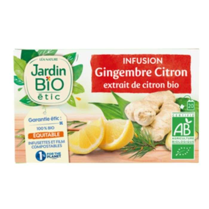 JARDIN BIO INFUSION GINGEMBRE CITRON 20 SACHETS JARDIN BIO INFUSION GINGEMBRE CITRON 20 SACHETS