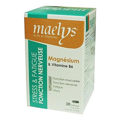 MAELYS MAGNÉSIUM & VITAMINE B6 30 GÉLULES MAELYS MAGNÉSIUM & VITAMINE B6 30 GÉLULES