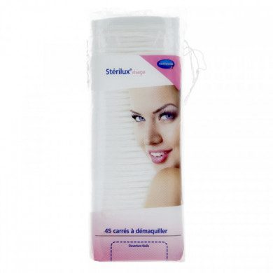 Stérilux visage coton carrés 45 unités Stérilux visage coton carrés 45 unités