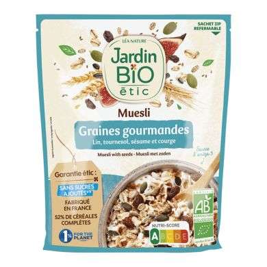 JARDIN BIO MUESLI GRAINES GOURMANDES 375 G JARDIN BIO MUESLI GRAINES GOURMANDES 375 G