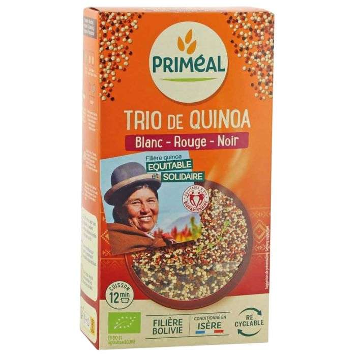 PRIMEAL TRIO DE QUINOA BLANC ROUGE NOIR 500 G PRIMEAL TRIO DE QUINOA BLANC ROUGE NOIR 500 G