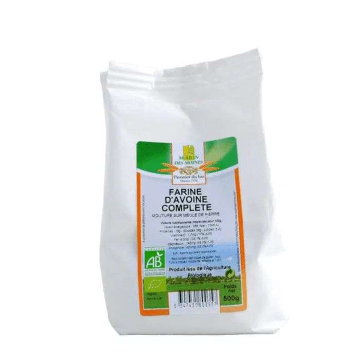 MOULIN DES MOINES FARINE D'AVOINE COMPLETE 500G MOULIN DES MOINES FARINE D'AVOINE COMPLETE 500G