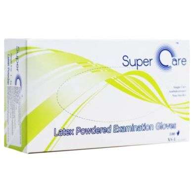 SUPERCARE LATEX POWDERED EXAMINATION GLOVES 100 UNITES MEDIUM SUPERCARE LATEX POWDERED EXAMINATION GLOVES 100 UNITES MEDIUM