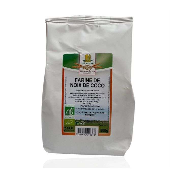 MOULIN DES MOINES FARINE DE NOIX DE COCO 500 G MOULIN DES MOINES FARINE DE NOIX DE COCO 500 G
