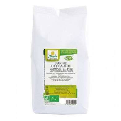 MOULIN DES MOINES BIO FARINE D'EPEAUTRE COMPLETE T 150 - 500G MOULIN DES MOINES BIO FARINE D'EPEAUTRE COMPLETE T 150 - 500G