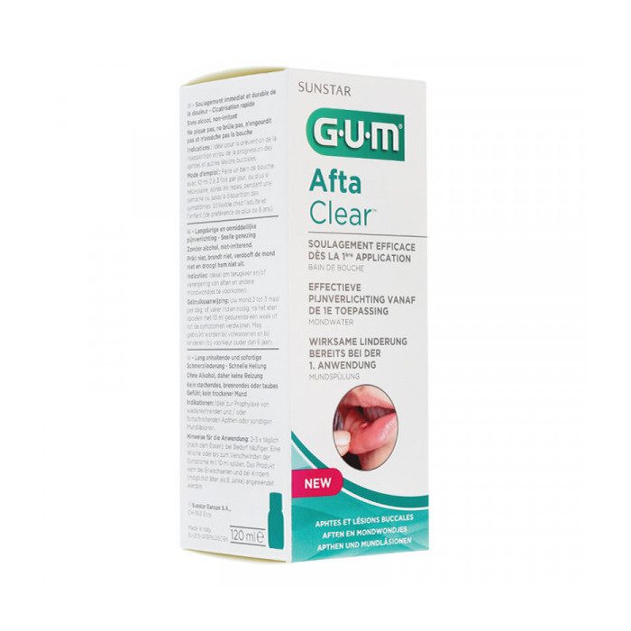 GUM AFTA CLEAR BAIN DE BOUCHE APHTES ET LESIONS BUCCALES 120ML GUM AFTA CLEAR BAIN DE BOUCHE APHTES ET LESIONS BUCCALES 120ML