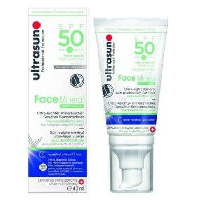 ULTRASUN SOIN SOLAIRE MINERAL ULTRA LEGER VISAGE 40 ML SPF 50C ULTRASUN SOIN SOLAIRE MINERAL ULTRA LEGER VISAGE 40 ML SPF 50C