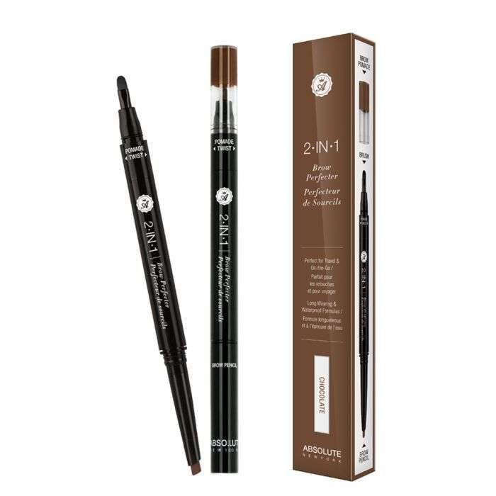 ABSOLUTE NEW YORK 2 EN 1 PERFECTEUR DE SOURCILS CHOCOLAT ABSOLUTE NEW YORK 2 EN 1 PERFECTEUR DE SOURCILS CHOCOLAT