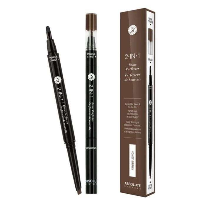 ABSOLUTE NEW YORK 2 EN 1 PERFECTEUR DE SOURCILS MARRON MIEL ABSOLUTE NEW YORK 2 EN 1 PERFECTEUR DE SOURCILS MARRON MIEL