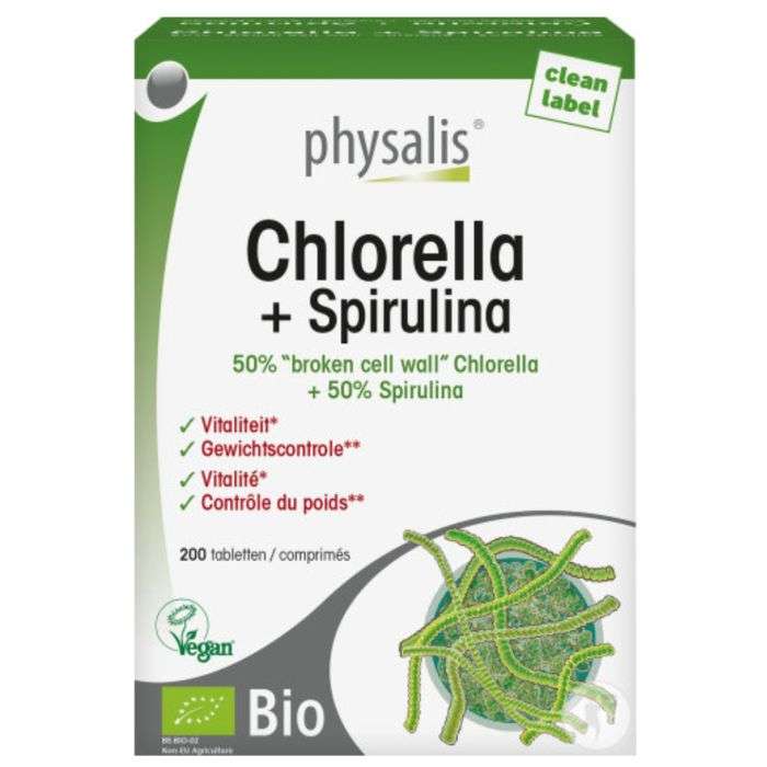 PHYSALIS CHLORELLA + SPIRULINA 200 COMPRIMES PHYSALIS CHLORELLA + SPIRULINA 200 COMPRIMES