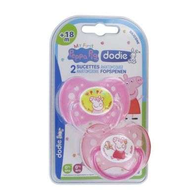 DODIE 2 SUCETTES ANATOMIQUES PEPPA PIG 18 MOIS + ROSE DODIE 2 SUCETTES ANATOMIQUES PEPPA PIG 18 MOIS + ROSE