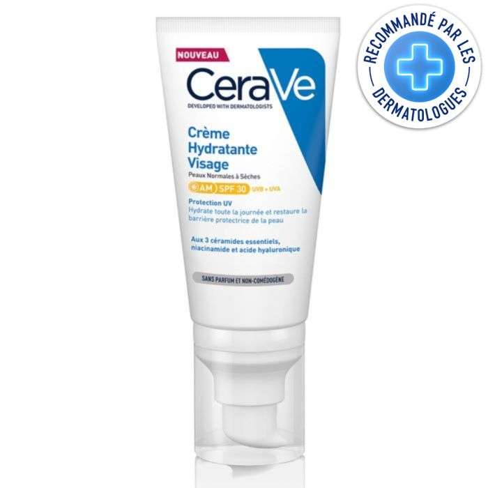 CERAVE CREME HYDRATANTE VISAGE SPF 30 PEAUX NORMALES A SECHES 52 ML  CERAVE CREME HYDRATANTE VISAGE SPF 30 PEAUX NORMALES A SECHES 52 ML