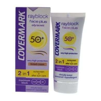 COVERMARK RAYBLOCK FACE PLUS PEAU MIXTE ACNEIQUE SPF 50 +TEINTE BEIGE CLAIR 50 ML COVERMARK RAYBLOCK FACE PLUS PEAU MIXTE ACNEIQUE SPF 50 +TEINTE BEIGE CLAIR 50 ML