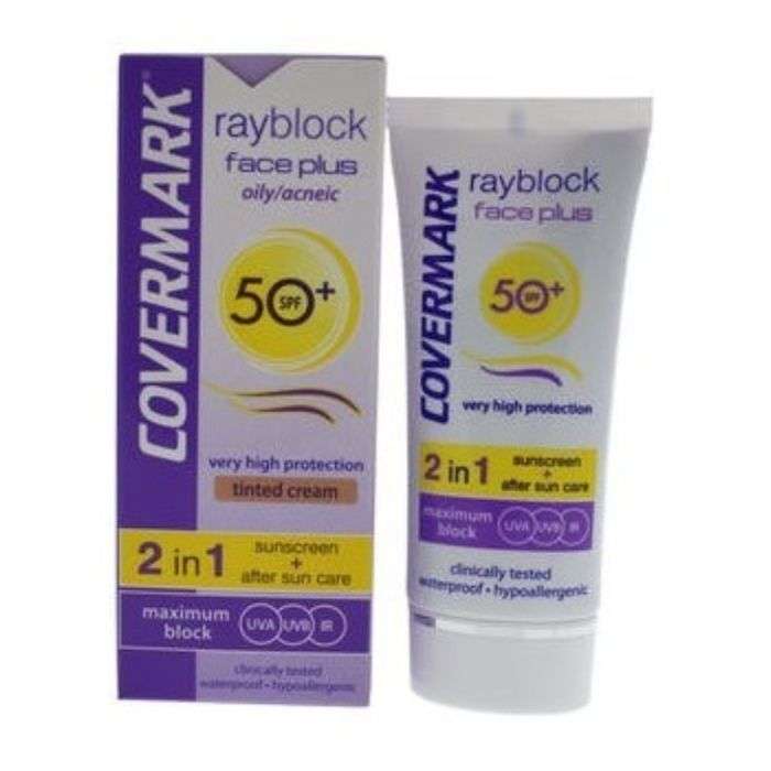 COVERMARK RAYBLOCK FACE PLUS PEAU MIXTE ACNEIQUE SPF 50 +TEINTE BEIGE CLAIR 50 ML COVERMARK RAYBLOCK FACE PLUS PEAU MIXTE ACNEIQUE SPF 50 +TEINTE BEIGE CLAIR 50 ML