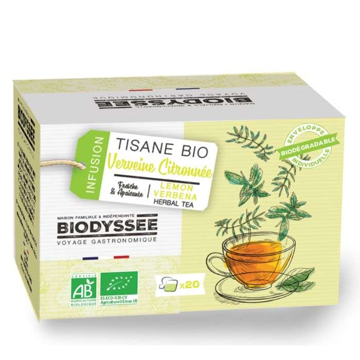 BIODYSSEE INFUSION TISANE BIO VERVEINE CITRON 20 SACHETS BIODYSSEE INFUSION TISANE BIO VERVEINE CITRON 20 SACHETS