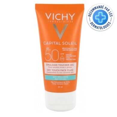VICHY CAPITAL SOLEIL EMULSION PROTECTRICEANTI BRILLANCE PEAU MIXTE A GRASSE50 ML SPF 50  VICHY CAPITAL SOLEIL EMULSION PROTECTRICEANTI BRILLANCE PEAU MIXTE A GRASSE50 ML SPF 50