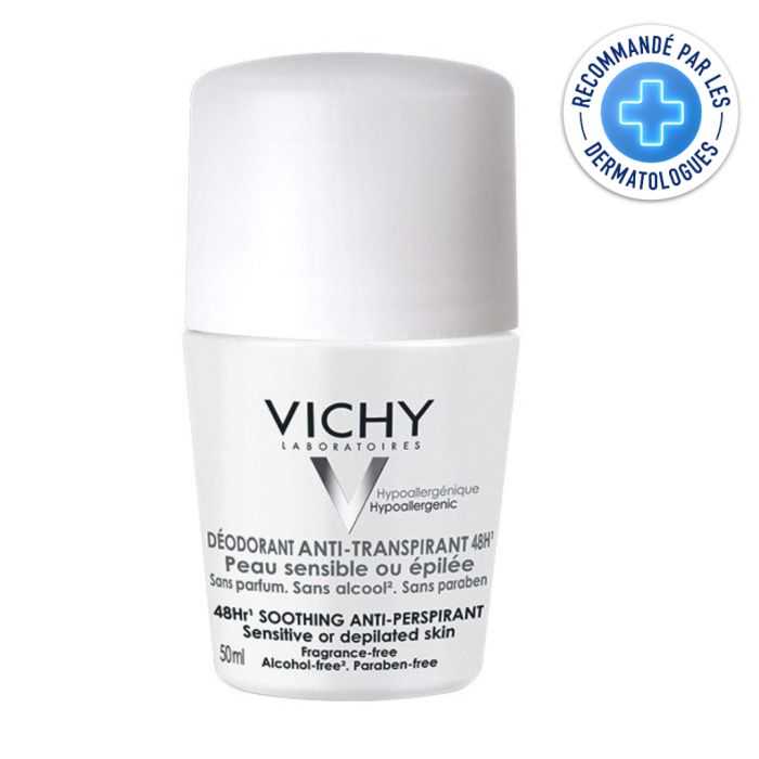 VICHY Déodorant ANTI-TRANSPIRANT 48h - Bille Peau sensible ou épilée VICHY Déodorant ANTI-TRANSPIRANT 48h - Bille Peau sensible ou épilée