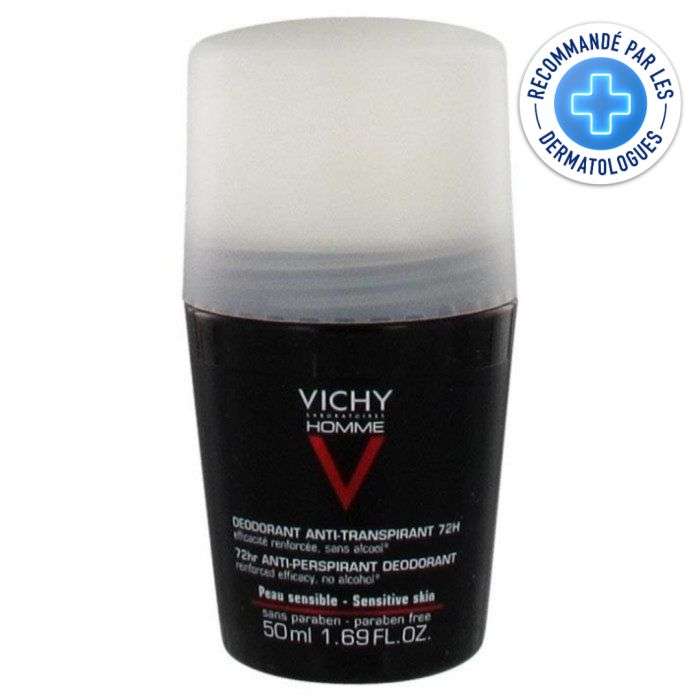 VICHY HOMME DEODORANT ANTI TRANSPIRANT 72 H ROLL ON 50 ML  VICHY HOMME DEODORANT ANTI TRANSPIRANT 72 H ROLL ON 50 ML