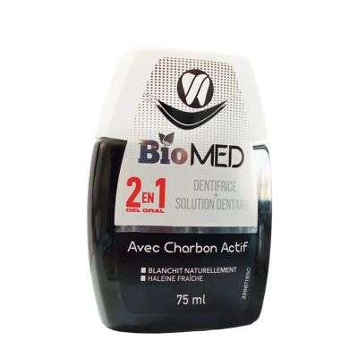 BIOMED 2 EN 1 DENTIFRICE + SOLUTION DENTAIRE AVEC CHARBON ACTIF 75 ML BIOMED 2 EN 1 DENTIFRICE + SOLUTION DENTAIRE AVEC CHARBON ACTIF 75 ML