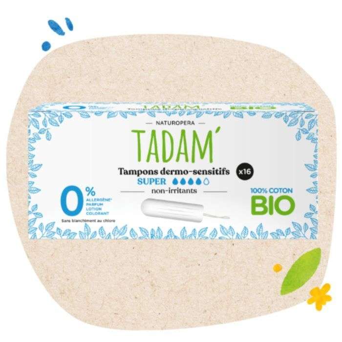TADAM TAMPONS DERMO SENSITIFS NORMAL NON IRRITANTS 16 TADAM TAMPONS DERMO SENSITIFS NORMAL NON IRRITANTS 16