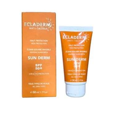 ECLADERM SUN DERM ECRAN SOLAIRE INVISIBLE SPF 50+ TOUS TYPES DE PEAUX 50 ML ECLADERM SUN DERM ECRAN SOLAIRE INVISIBLE SPF 50+ TOUS TYPES DE PEAUX 50 ML