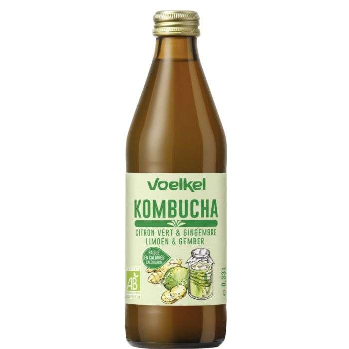VOELKEL KOMBUCHA CITRON VERT ET GINGEMBRE 0.33 L