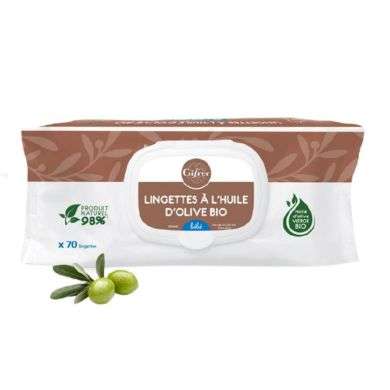 GIFRER LINGETTES NETTOYANTES À L’HUILE D’OLIVE BIO 70 LINGETTES GIFRER LINGETTES NETTOYANTES À L’HUILE D’OLIVE BIO 70 LINGETTES