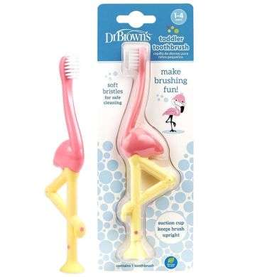 DR BROWNS BROSSE A DENTS BEBE 1-4 ANS FLAMANT ROSE DR BROWNS BROSSE A DENTS BEBE 1-4 ANS FLAMANT ROSE