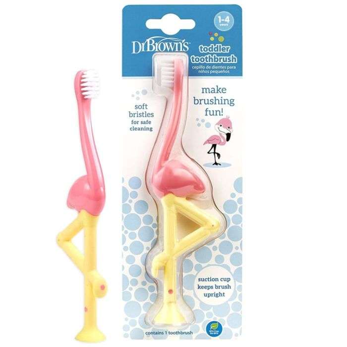 DR BROWNS BROSSE A DENTS BEBE 1-4 ANS FLAMANT ROSE DR BROWNS BROSSE A DENTS BEBE 1-4 ANS FLAMANT ROSE