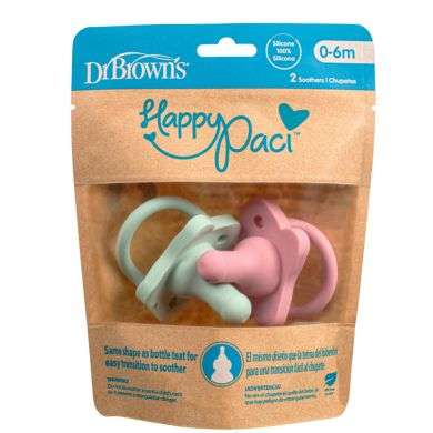DR BROWN'S HAPPYPACI 2 SUCETTES SILICONE 0-6 MOIS DR BROWN'S HAPPYPACI 2 SUCETTES SILICONE 0-6 MOIS