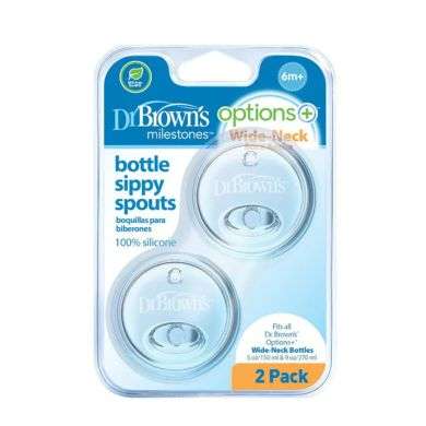 DR BROWNS OPTIONS+ TETINE TRANSITION A BEC COL LARGE PAQUET DE 2 DR BROWNS OPTIONS+ TETINE TRANSITION A BEC COL LARGE PAQUET DE 2