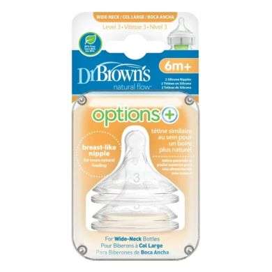 DR BROWNS OPTIONS+ TETINE COLE LARGE NIVEAU 3 PACK DE 2 6 MOIS + DR BROWNS OPTIONS+ TETINE COLE LARGE NIVEAU 3 PACK DE 2 6 MOIS +