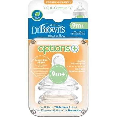 DR BROWNS OPTIONS+ TETINE COLE LARGE PACK DE 2 CORTE EN Y 9 MOIS + DR BROWNS OPTIONS+ TETINE COLE LARGE PACK DE 2 CORTE EN Y 9 MOIS +