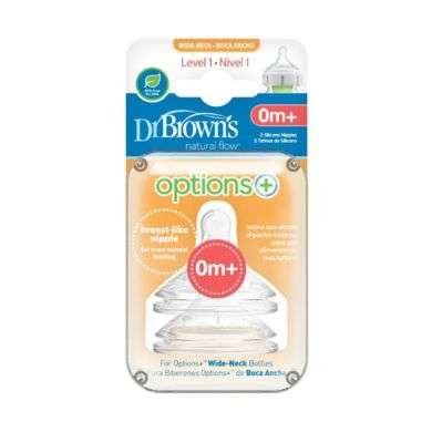 DR BROWNS OPTIONS+ TETINE COLE LARGE NIVEAU 1 PACK DE 2 0 MOIS + DR BROWNS OPTIONS+ TETINE COLE LARGE NIVEAU 1 PACK DE 2 0 MOIS +
