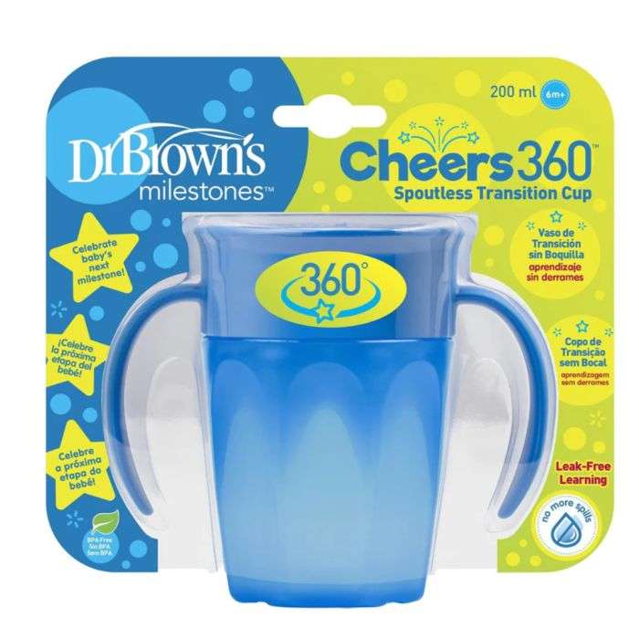 DR BROWNS GOBLET CHEERS 360 AVEC POIGNEES 200 ML 6M+ DR BROWNS GOBLET CHEERS 360 AVEC POIGNEES 200 ML 6M+